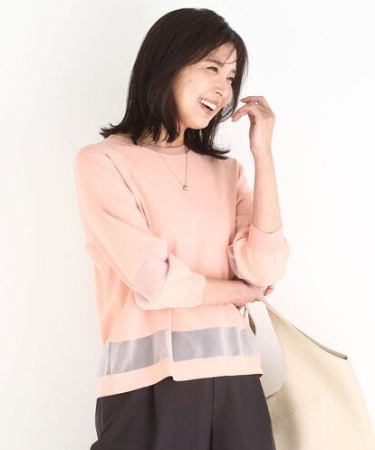 FKFGD30140 MK MICHEL KLEIN [洗える]シアー切替えニット