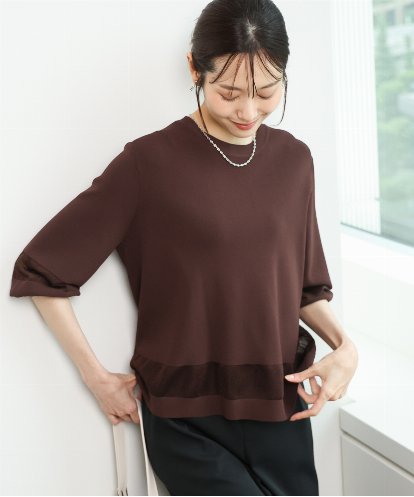 FKFGD30140 MK MICHEL KLEIN [洗える]シアー切替えニット