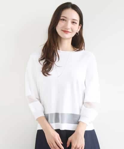 FKFGD30140 MK MICHEL KLEIN [洗える]シアー切替えニット