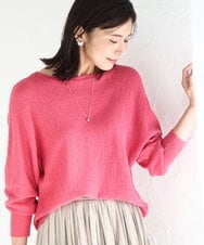 FKFGD32140 MK MICHEL KLEIN(MK ミッシェルクラン) [洗える]テープヤーンドルマンニット グレイッシュブルー