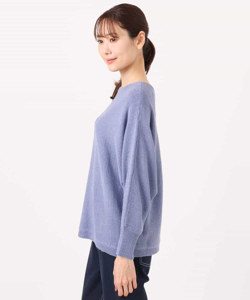 FKFGD32140 MK MICHEL KLEIN(MK ミッシェルクラン) [洗える]テープヤーンドルマンニット グレイッシュブルー