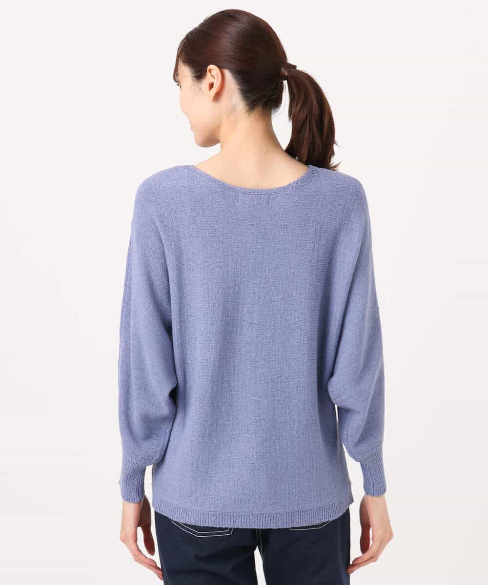 FKFGD32140 MK MICHEL KLEIN(MK ミッシェルクラン) [洗える]テープヤーンドルマンニット グレイッシュブルー