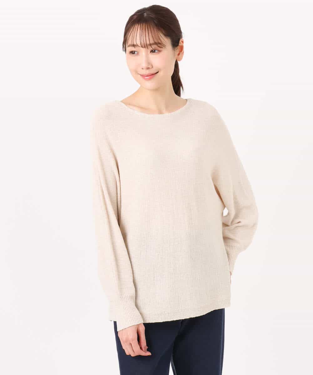 FKFGD32140 MK MICHEL KLEIN(MK ミッシェルクラン) [洗える]テープヤーンドルマンニット グレイッシュブルー