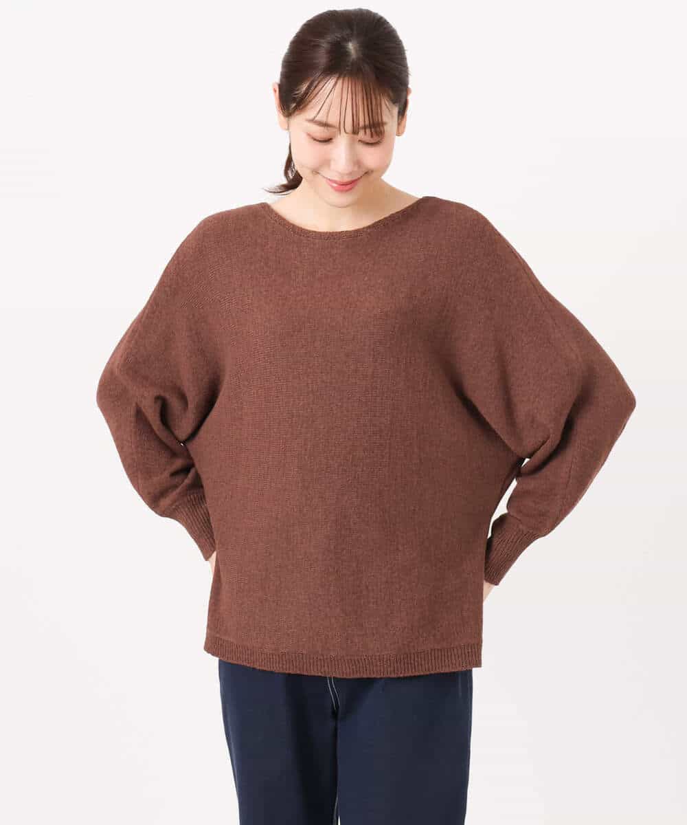 FKFGD32140 MK MICHEL KLEIN(MK ミッシェルクラン) [洗える]テープヤーンドルマンニット グレイッシュブルー