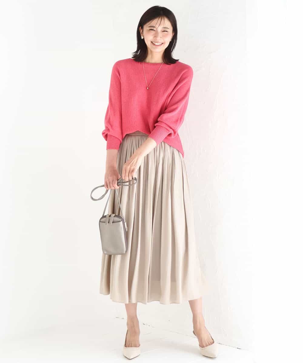 FKFGD32140 MK MICHEL KLEIN(MK ミッシェルクラン) [洗える]テープヤーンドルマンニット グレイッシュブルー