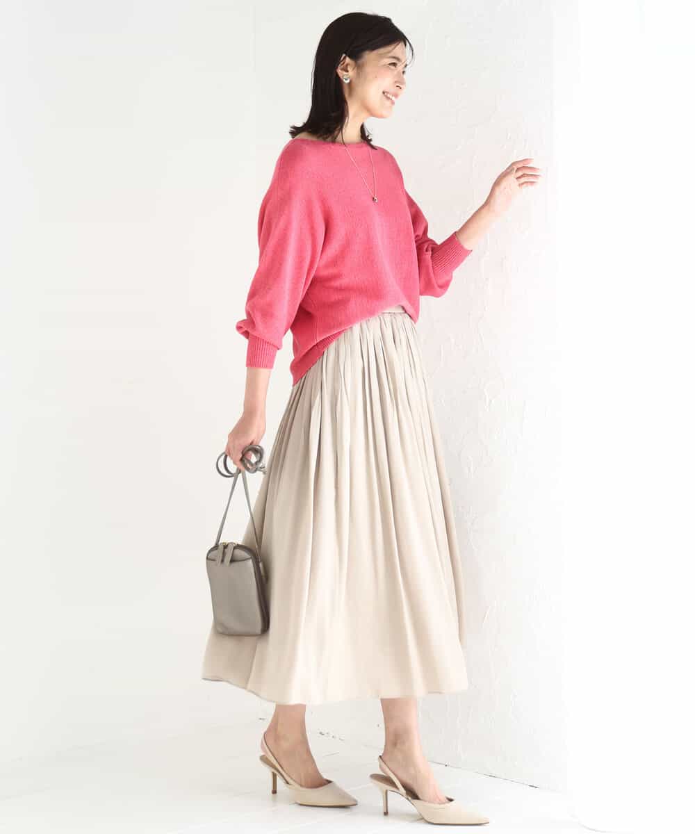 FKFGD32140 MK MICHEL KLEIN(MK ミッシェルクラン) [洗える]テープヤーンドルマンニット グレイッシュブルー