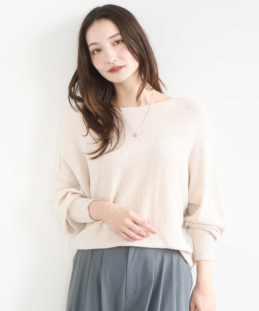 FKFGD32140 MK MICHEL KLEIN(MK ミッシェルクラン) [洗える]テープヤーンドルマンニット ベージュ