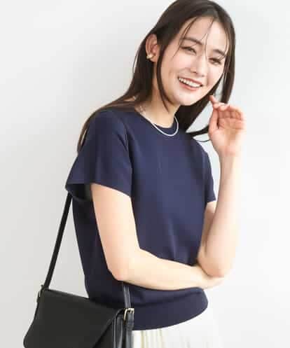 FKFGD40110 MK MICHEL KLEIN [UVカット/接触冷感/洗える]フレンチスリーブニット