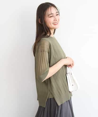 FKFGD43160 MK MICHEL KLEIN [洗える]ワイドリブシアーニット×タンクトップ ツインセット