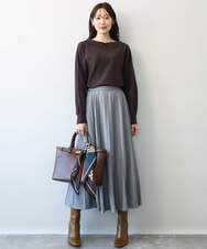 FKFJD34140 MK MICHEL KLEIN(MK ミッシェルクラン) [洗える/前後2way]ロールネックカラードルマンニット アイボリー