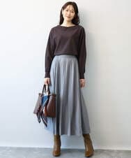 FKFJD34140 MK MICHEL KLEIN(MK ミッシェルクラン) [洗える/前後2way]ロールネックカラードルマンニット アイボリー