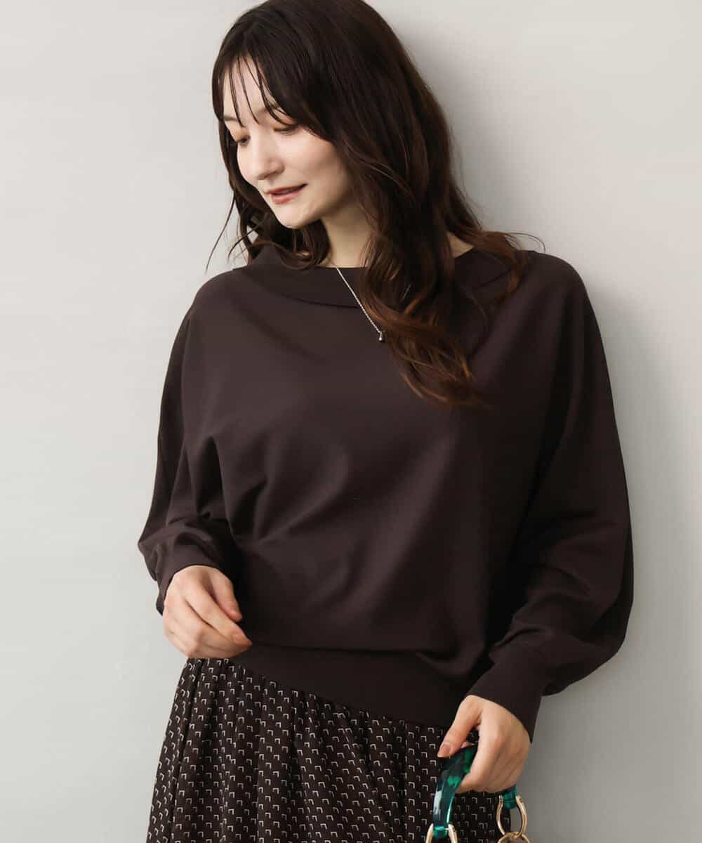 FKFJD34140 MK MICHEL KLEIN(MK ミッシェルクラン) [洗える/前後2way]ロールネックカラードルマンニット アイボリー