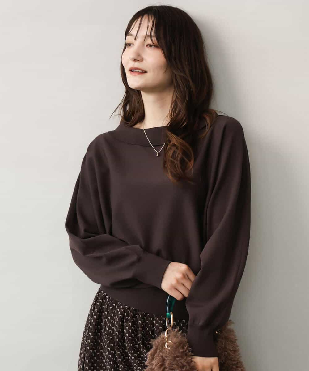 FKFJD34140 MK MICHEL KLEIN(MK ミッシェルクラン) [洗える/前後2way]ロールネックカラードルマンニット アイボリー