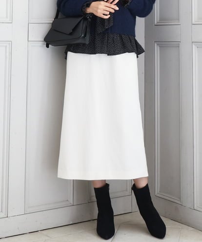 FKHBD58170 MK MICHEL KLEIN ループネップツイードIラインスカート/洗える