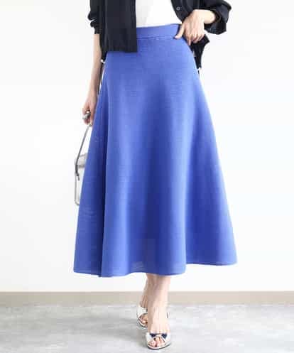 FKHFA01150 MK MICHEL KLEIN フレアシルエットスポディッシュニットスカート/洗える