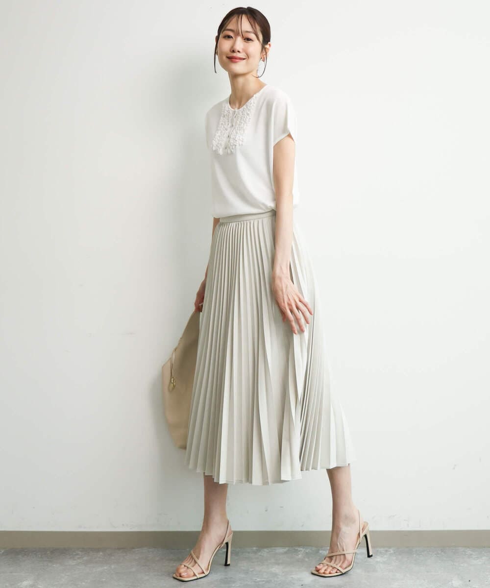 FKHFD15180 MK MICHEL KLEIN(MK ミッシェルクラン) [洗える]プリーツデザインスカート ベージュ