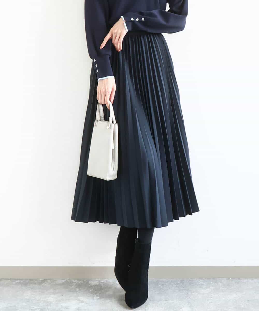 FKHFD15180 MK MICHEL KLEIN(MK ミッシェルクラン) [洗える]プリーツデザインスカート ベージュ