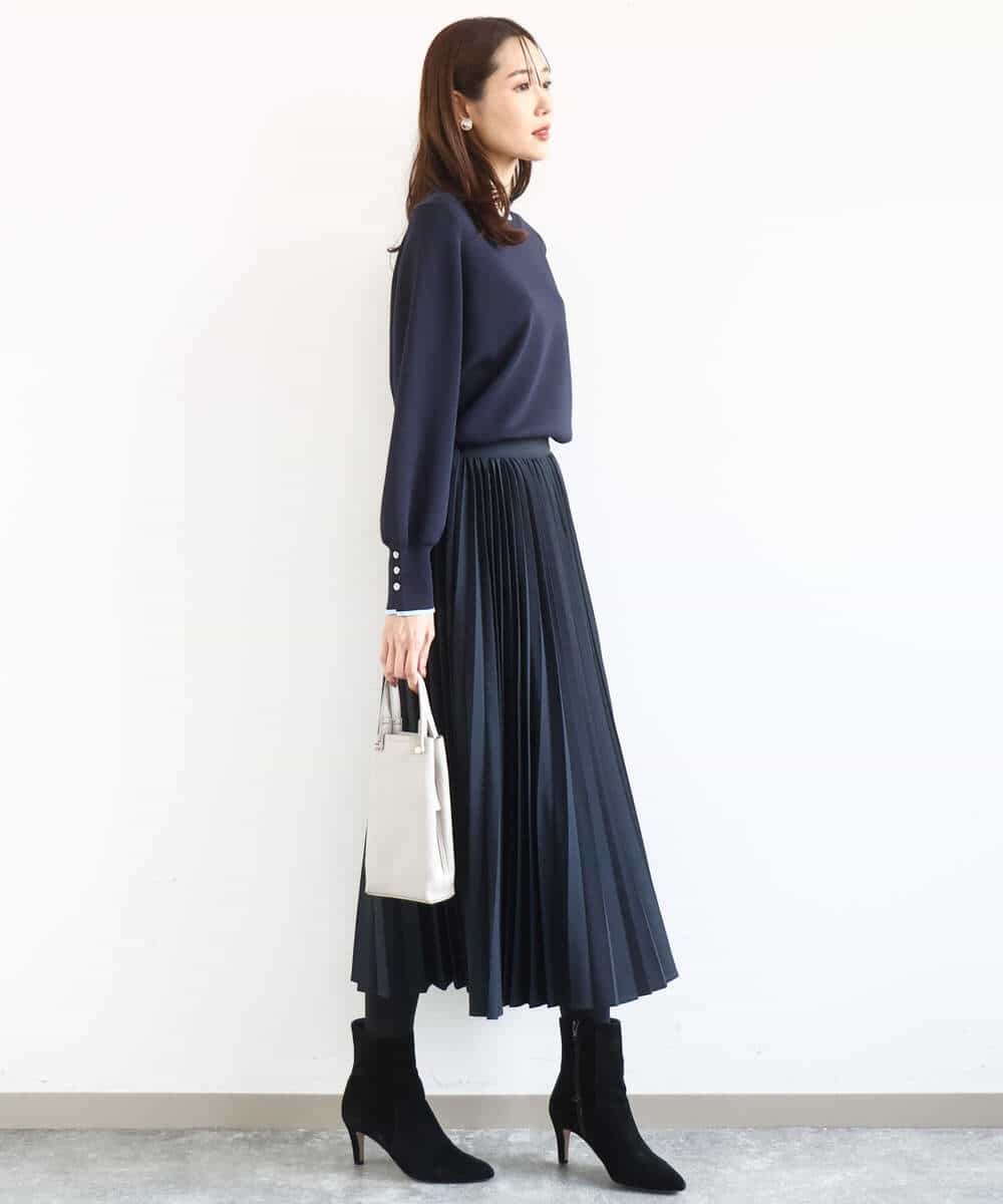 FKHFD15180 MK MICHEL KLEIN(MK ミッシェルクラン) [洗える]プリーツデザインスカート ベージュ