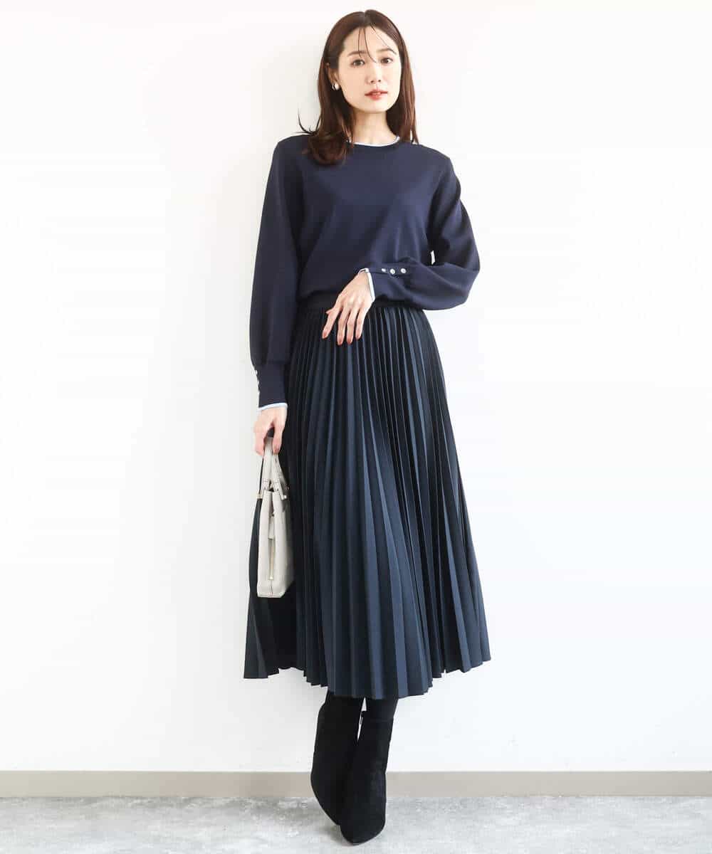 FKHFD15180 MK MICHEL KLEIN(MK ミッシェルクラン) [洗える]プリーツデザインスカート ベージュ