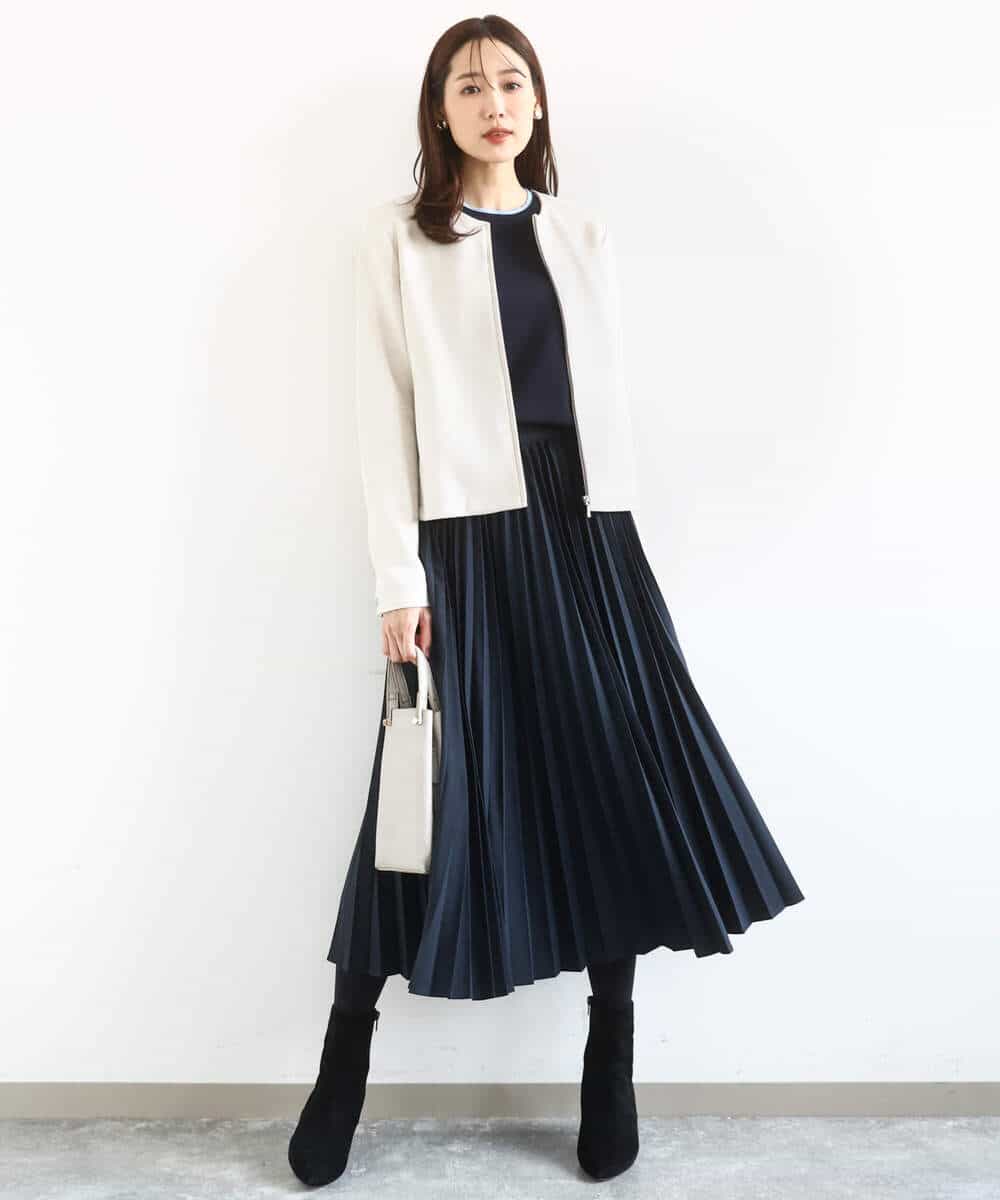FKHFD15180 MK MICHEL KLEIN(MK ミッシェルクラン) [洗える]プリーツデザインスカート ベージュ