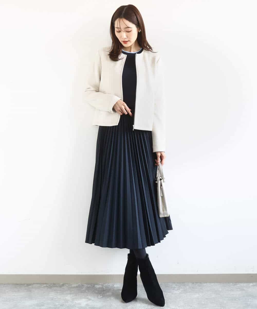 FKHFD15180 MK MICHEL KLEIN(MK ミッシェルクラン) [洗える]プリーツデザインスカート ベージュ