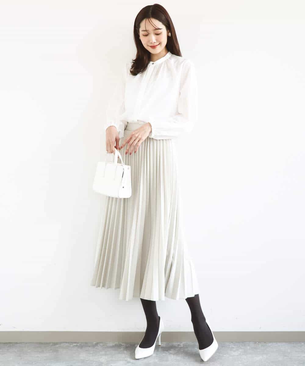 FKHFD15180 MK MICHEL KLEIN(MK ミッシェルクラン) [洗える]プリーツデザインスカート ベージュ
