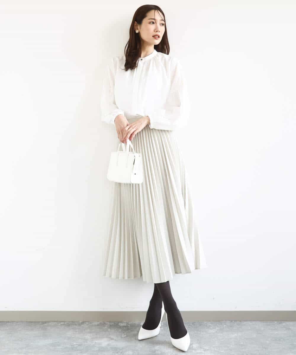 FKHFD15180 MK MICHEL KLEIN(MK ミッシェルクラン) [洗える]プリーツデザインスカート ベージュ
