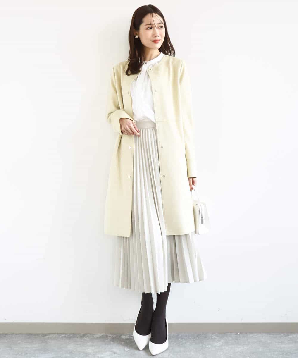 FKHFD15180 MK MICHEL KLEIN(MK ミッシェルクラン) [洗える]プリーツデザインスカート ベージュ