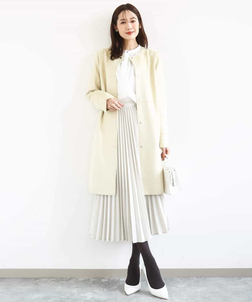 FKHFD15180 MK MICHEL KLEIN(MK ミッシェルクラン) [洗える]プリーツデザインスカート ベージュ