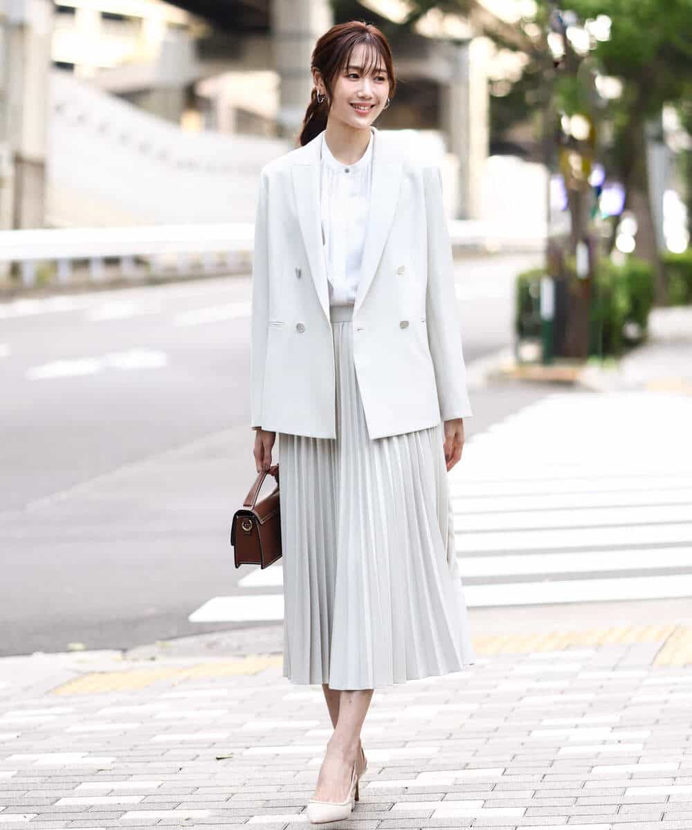 FKHFD15180 MK MICHEL KLEIN(MK ミッシェルクラン) [洗える]プリーツデザインスカート ベージュ