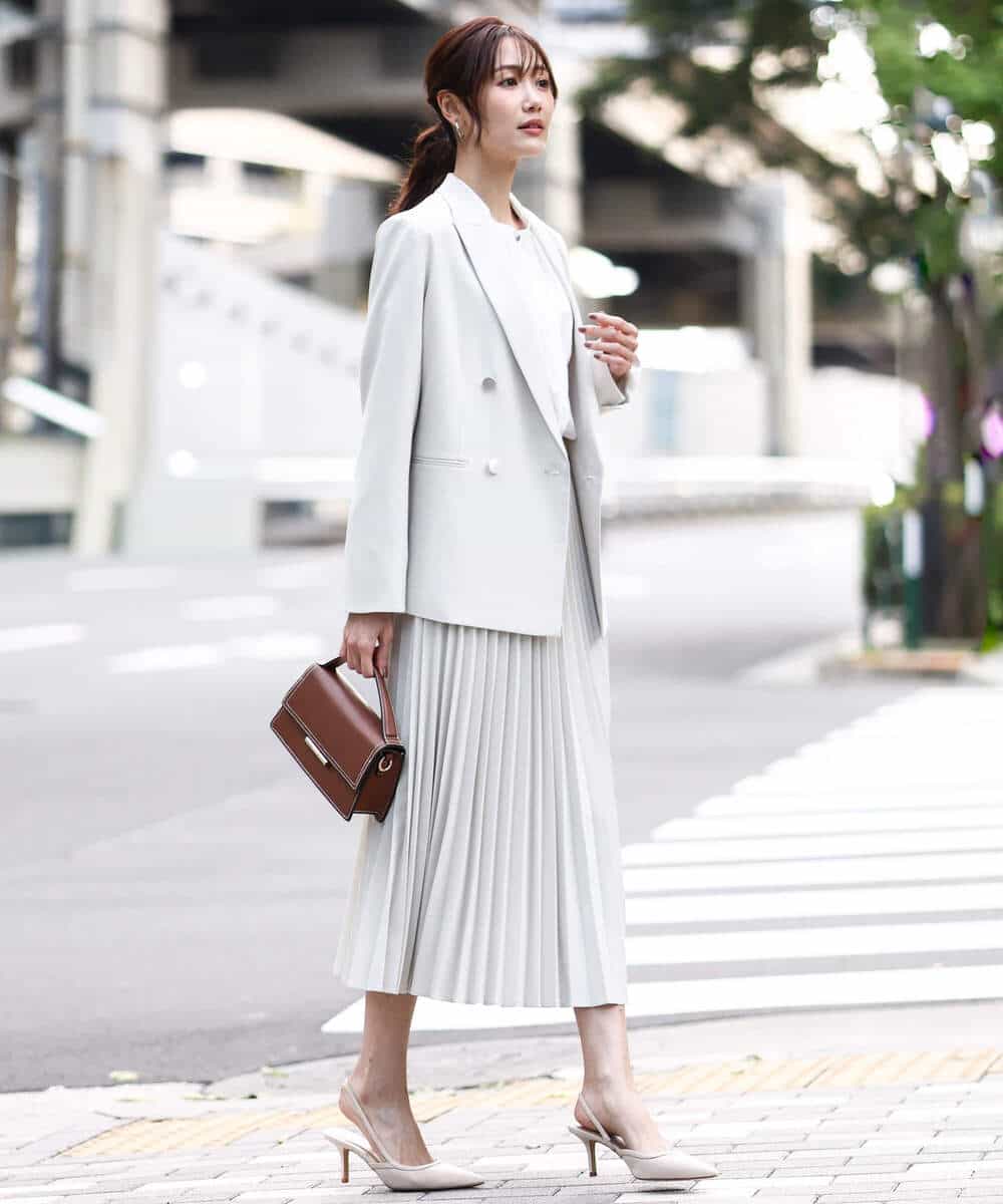 FKHFD15180 MK MICHEL KLEIN(MK ミッシェルクラン) [洗える]プリーツデザインスカート ベージュ