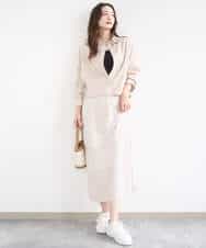 FKHGD02170 MK MICHEL KLEIN(MK ミッシェルクラン) [洗える]アイレット編みクロシェ風ニットスカート ブラウン
