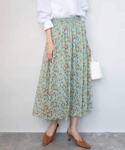 FKHGD05140 MK MICHEL KLEIN [洗える]花柄シフォンスカート