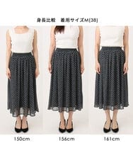 FKHGD06140 MK MICHEL KLEIN(MK ミッシェルクラン) [洗える]幾何柄シフォンスカート ブラウン