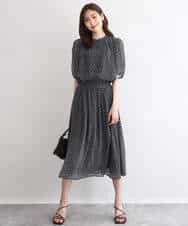FKHGD06140 MK MICHEL KLEIN(MK ミッシェルクラン) [洗える]幾何柄シフォンスカート ブラウン