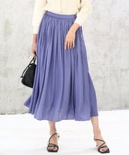 FKHGD35150 MK MICHEL KLEIN(MK ミッシェルクラン) [瞬美シリーズ/UVカット/洗える]サテンプリーツスカート パープル