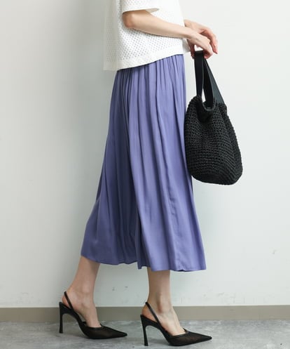 FKHGD35150 MK MICHEL KLEIN [瞬美シリーズ/UVカット/洗える]サテンプリーツスカート