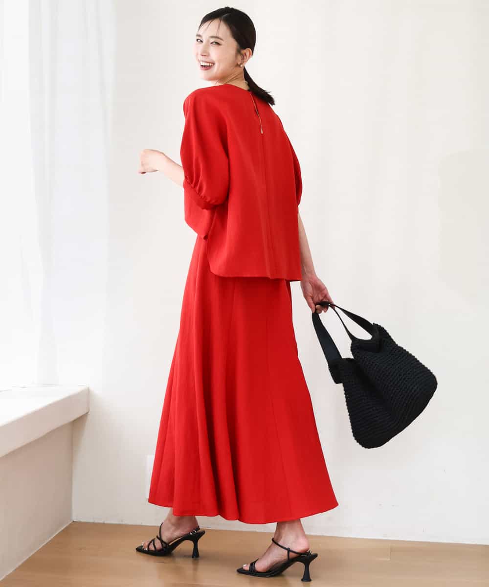 FKHGD55170 MK MICHEL KLEIN(MK ミッシェルクラン) [UVカット/洗える]リネン混フレアースカート ベージュ
