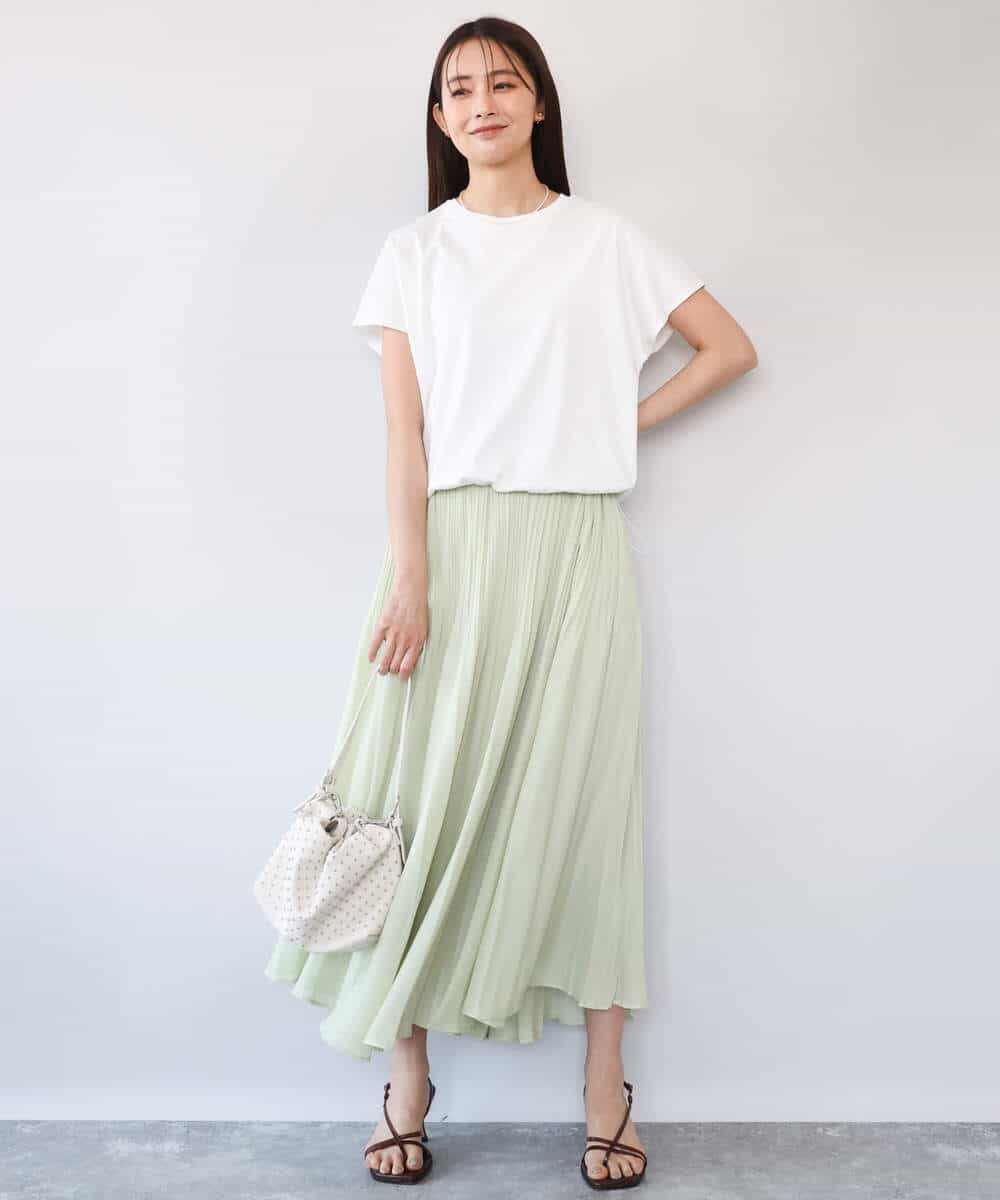FKHHD63180 MK MICHEL KLEIN(MK ミッシェルクラン) [洗える]カラミ織シアープリーツスカート ブラウン