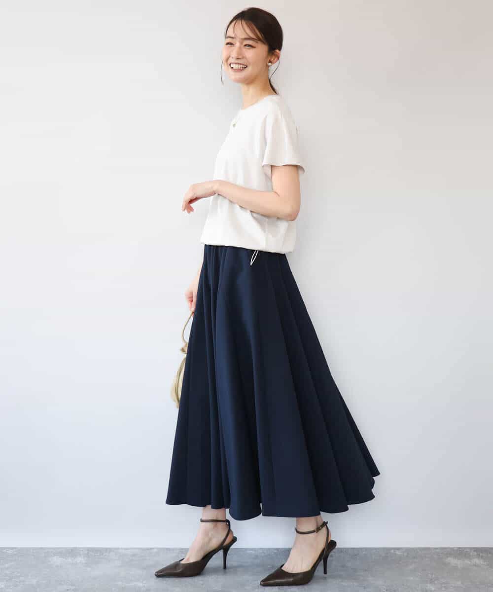 FKHHD64180 MK MICHEL KLEIN(MK ミッシェルクラン) [撥水/UVカット/洗える]ボリュームフレアスカート ネイビー