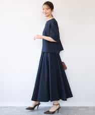 FKHHD64180 MK MICHEL KLEIN(MK ミッシェルクラン) [撥水/UVカット/洗える]ボリュームフレアスカート ネイビー