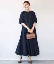 FKHHD64180 MK MICHEL KLEIN(MK ミッシェルクラン) [撥水/UVカット/洗える]ボリュームフレアスカート ネイビー