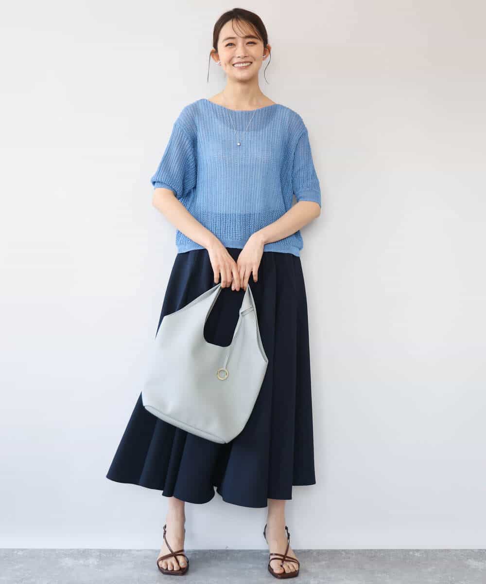 FKHHD64180 MK MICHEL KLEIN(MK ミッシェルクラン) [撥水/UVカット/洗える]ボリュームフレアスカート ネイビー