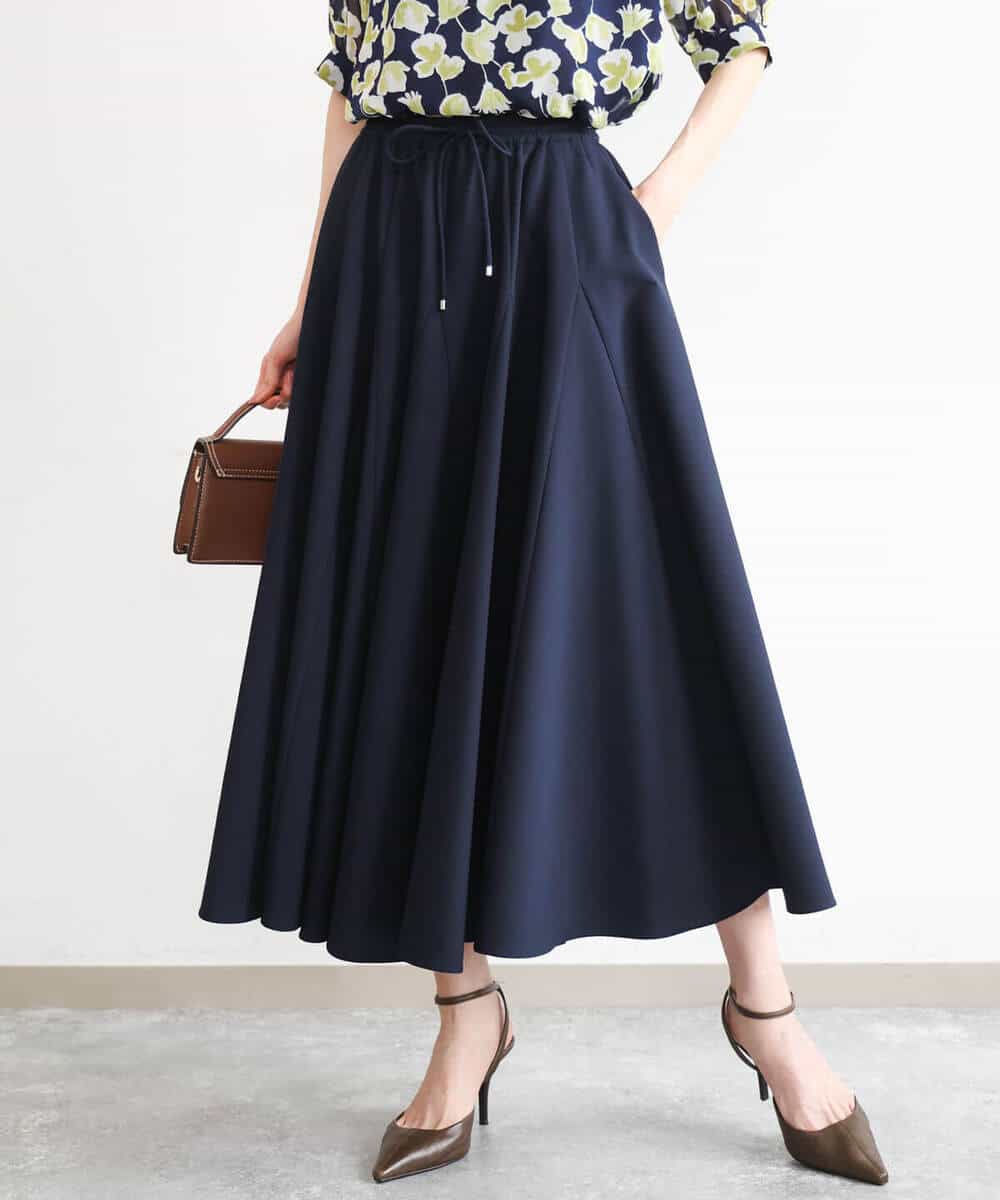 FKHHD64180 MK MICHEL KLEIN(MK ミッシェルクラン) [撥水/UVカット/洗える]ボリュームフレアスカート ネイビー