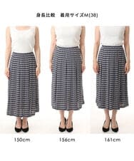 FKHID08150 MK MICHEL KLEIN(MK ミッシェルクラン) [洗える]幾何柄ジャージースカート ネイビー