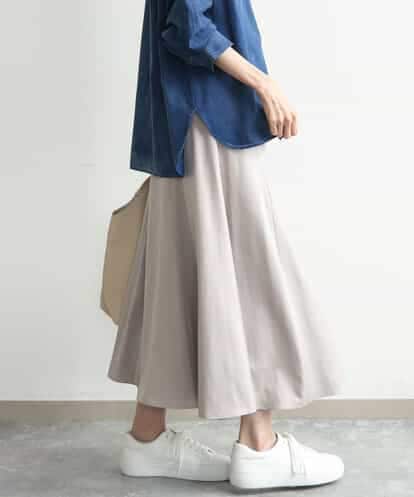 FKHJD30170 MK MICHEL KLEIN [洗える]起毛サテンマーメイドシルエットスカート