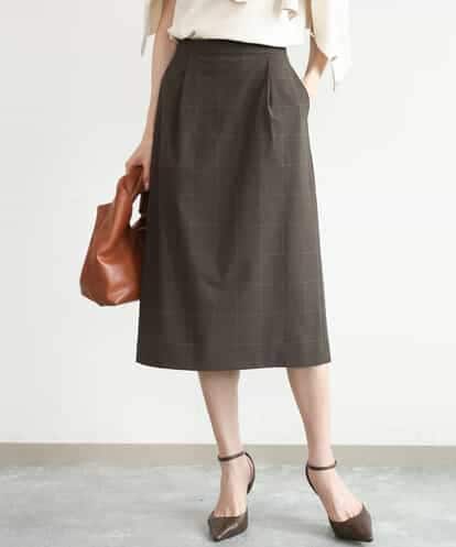 FKHJD31160 MK MICHEL KLEIN [洗える]グレンチェック柄タイトスカート