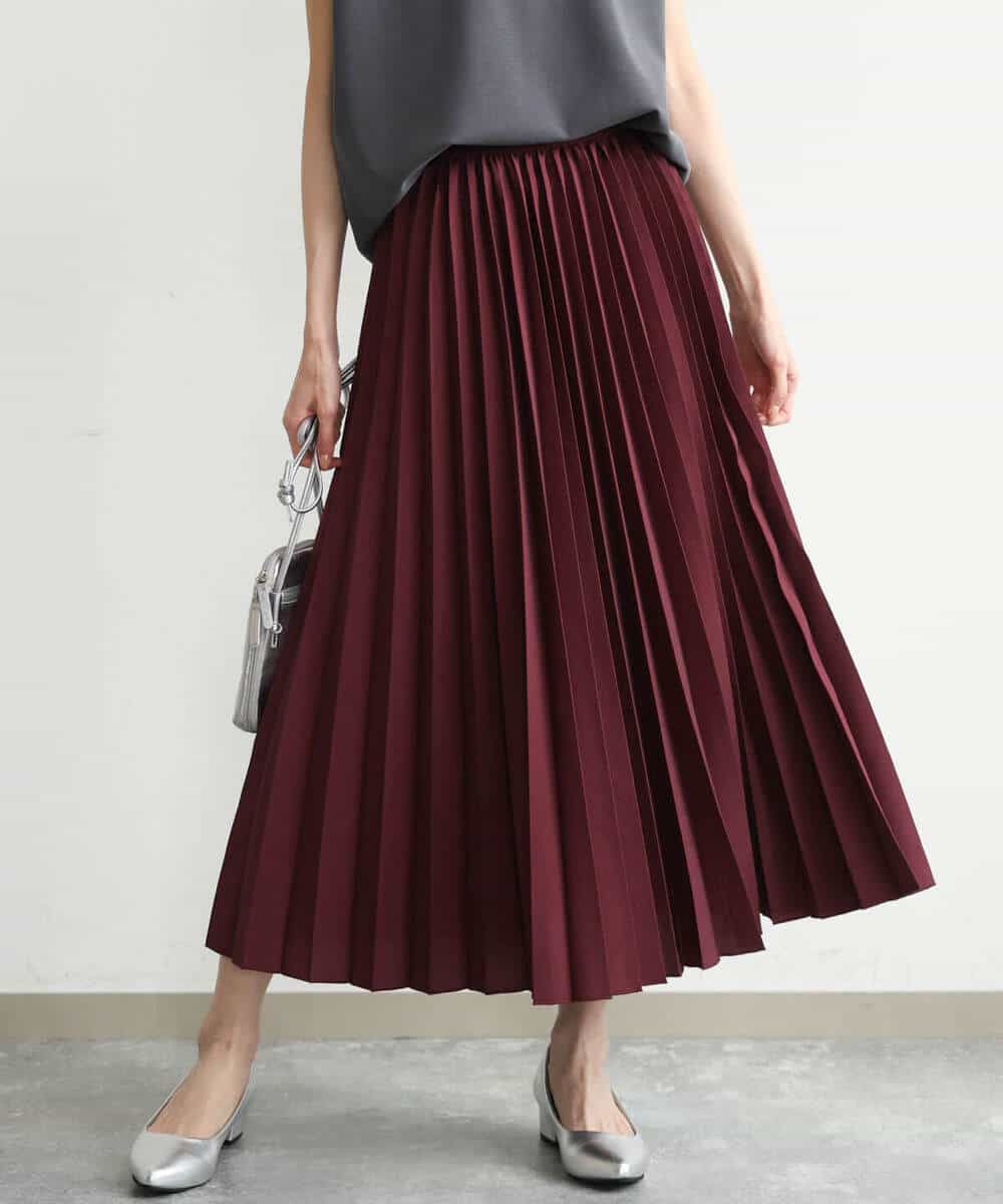 FKHJD32180 MK MICHEL KLEIN(MK ミッシェルクラン) [洗える]オーガンジープリーツスカート ブラック