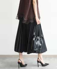 FKHJD32180 MK MICHEL KLEIN(MK ミッシェルクラン) [洗える]オーガンジープリーツスカート ブラック