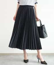 FKHJD32180 MK MICHEL KLEIN(MK ミッシェルクラン) [洗える]オーガンジープリーツスカート ブラック